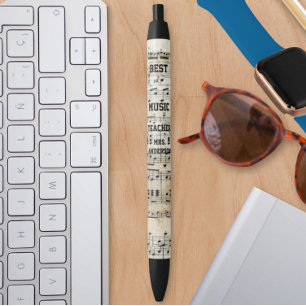 Stylo Noir Notes musicales du meilleur professeur de musique