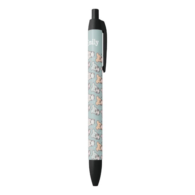 Stylo Noir Nourriture Sucrée Ours Mignons Confettis    (Bas (Vertical))