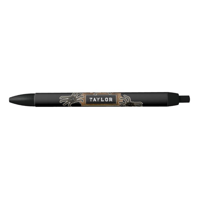 Stylo Noir Nouveauté Halloween personnalisée (Devant)