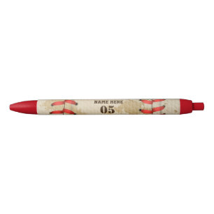 Stylo Noir Numéro de base-ball Vintage personnalisé Rétro