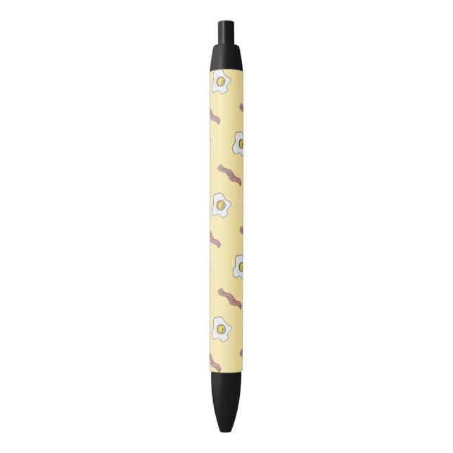 Stylo Noir Oeufs et motif drôle de fin gourmet de petit (devant Vertical)