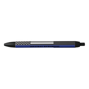Stylo Noir Officier De Police De Ligne Bleue Mince Départemen