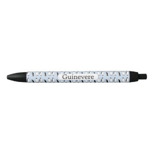Stylo Noir Oiseau de Penguin Bleu Animal Polar Hiver Personna