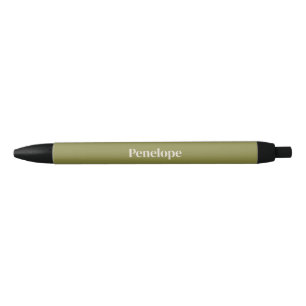Stylo Noir Olive Minimaliste Personnalisé