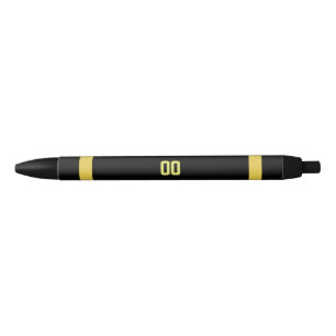 Stylo Noir Or et équipe de football noire personnalisés