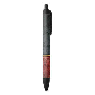 Stylo Noir Ornement vintage rouge et noir
