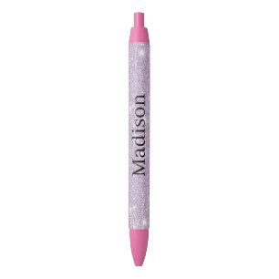 Stylo Noir Paillettes Faux Brillant Lavande Féminin