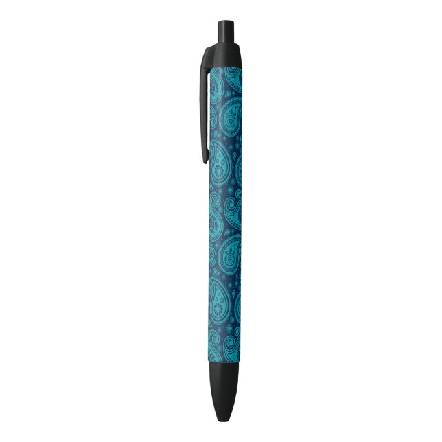 Stylo Noir Paisley motif bleu élégant (Haut (Vertical))