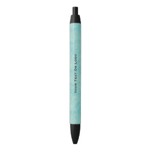 Stylo Noir Palme tropicale bleu clair motif feuille