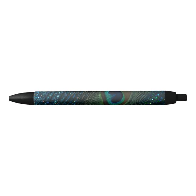 Stylo Noir Paon scintillant d'Aqua (Devant)