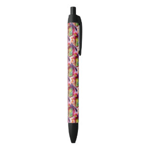 Stylo Noir Papier peint vert et rouge abstrait