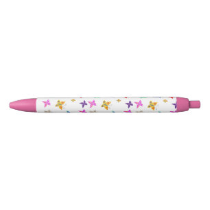 Stylo Noir Papillon coloré