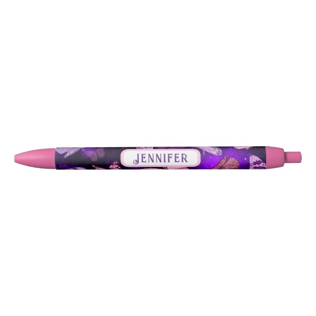 Stylo Noir Papillon cool Noir Et Violet (Devant)