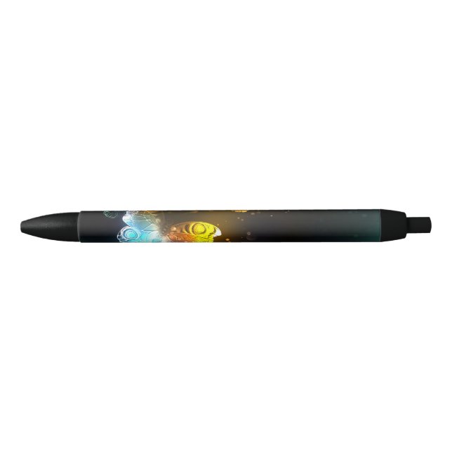 Stylo Noir Papillon lumineux et papillons de nuit (Devant)