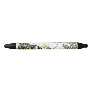 Stylo Noir papillons vintages et libellules modernes