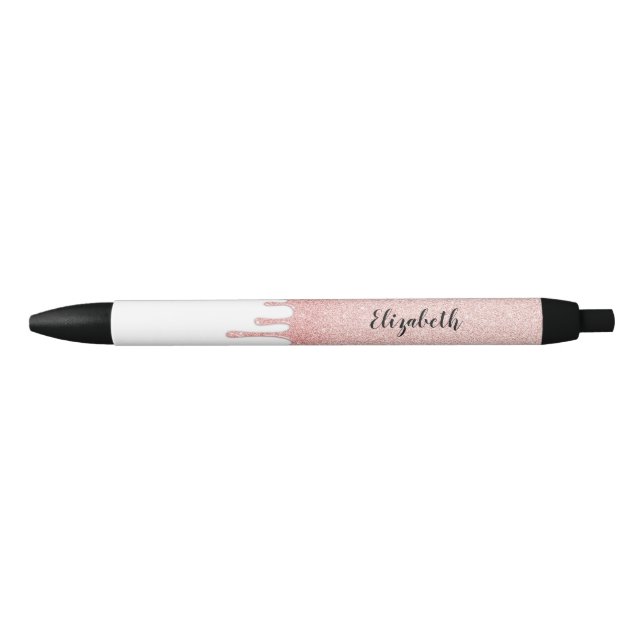 Stylo Noir Parties scintillant de séchage rose pâle Nom du mo (Devant)