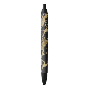 Stylo Noir Parties scintillant dorée moderne Marbre noir