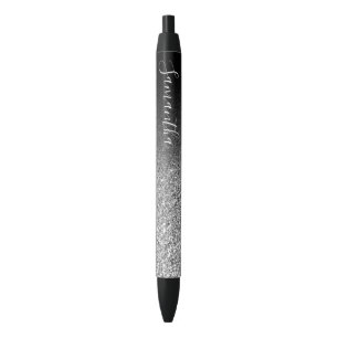 Stylo Noir Parties scintillant en argent Black Ombre personna