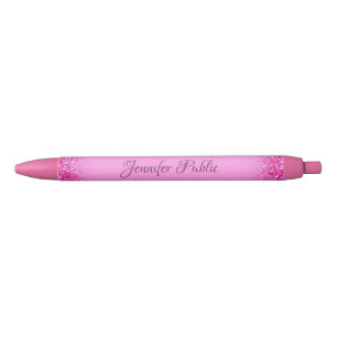 Stylo Noir Parties scintillant rose Fille brillante de nom pe