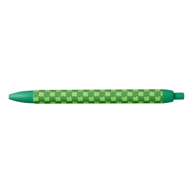 Stylo Noir Parties scintillant Shamrock verte (Devant)