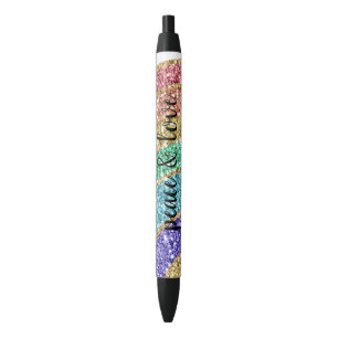 Stylo Noir Parties scintillant Sparkle Gold Rainbow personnal