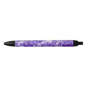 Stylo Noir Parties scintillant violet simple étoiles scintill