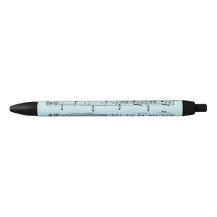 Stylo Noir Partition musicale bleue