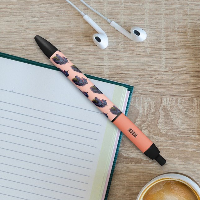 Stylo Noir Passionné d'équitation Cheval de Graffiti Coloré (Créateur téléchargé)