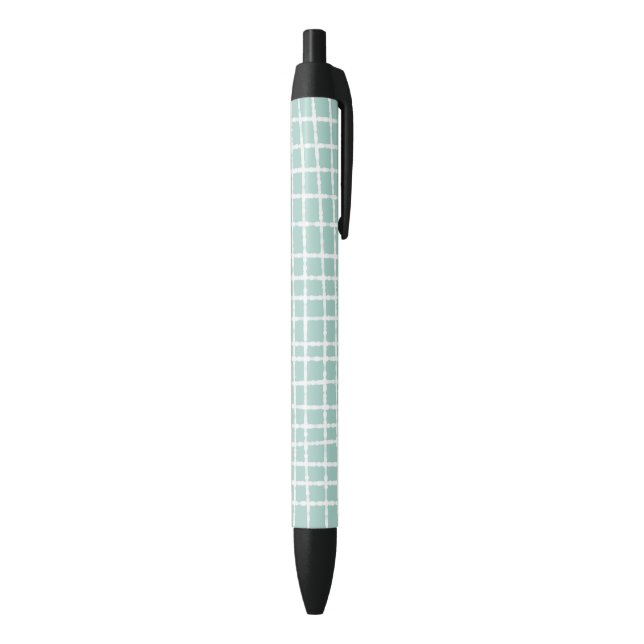 Stylo Noir Pastel Blue Check Motif lisse et élégant (Bas (Vertical))