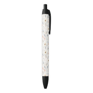 Stylo Noir Pastel Poppy Floral Garden Motif