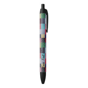 Stylo Noir patchwork vintage coloré carré promo