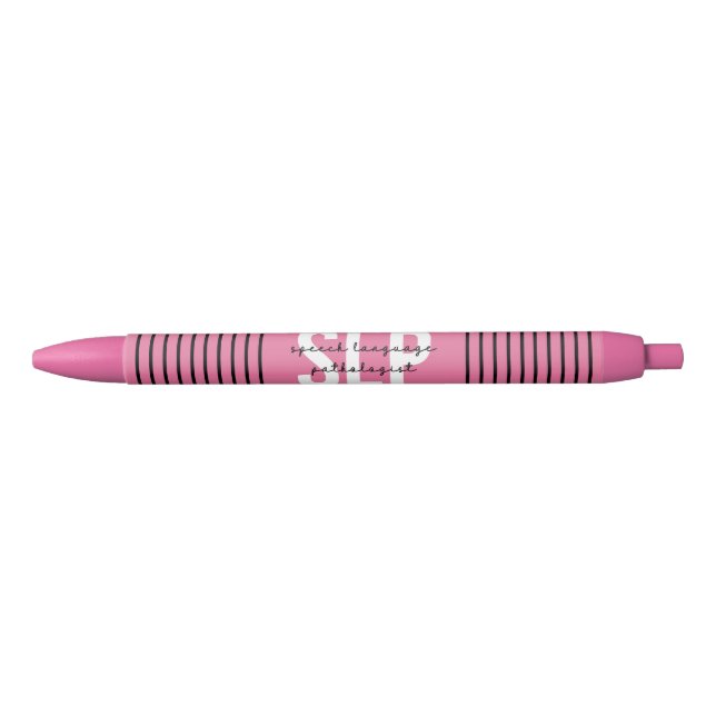 Stylo Noir Pathologiste orthophoniste SLP Stripes (Devant)
