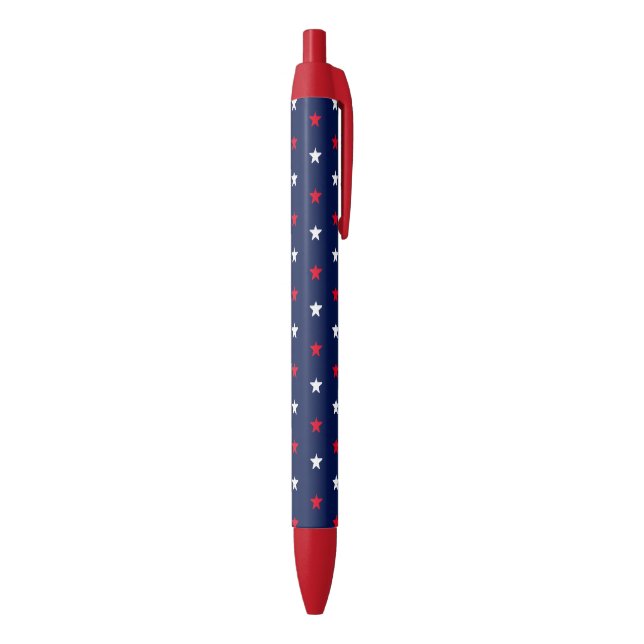 Stylo Noir Patriotique rouge blanc marine bleu étoile motif m (Bas (Vertical))