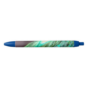 Stylo Noir Peacock Feathers Blue Green Purple