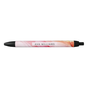 Stylo Noir Peinture Abstraite en encre rose personnalisée