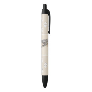Stylo Noir Peinture de Saluki (faon) - art original mignon de