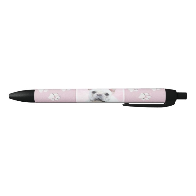 Stylo Noir Peinture française de Bulldog (Crème/Blanc) - Art  (Bas)