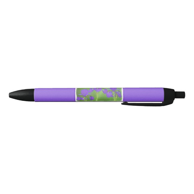 Stylo Noir Peinture Iris Violet - Art Fleur Originale (Bas)