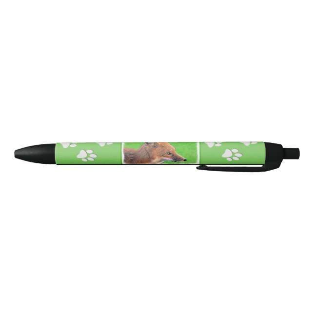 Stylo Noir Peinture Red Fox - Art original de la faune (Bas)