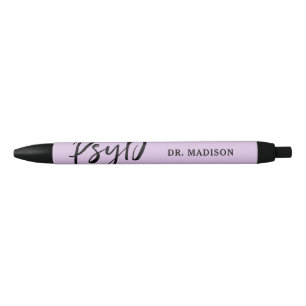 Stylo Noir Personnalisé Elegant PsyD Docteur en Psychologie