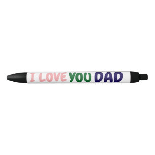 Stylo Noir personnalisé je t'aime papa Créez votre propre