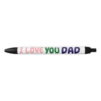 Stylo Noir personnalisé je t'aime papa Créez votre propre