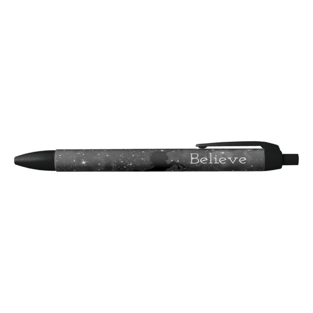 Stylo Noir Personnalisé noir/gris foncé Galaxie Unicorne Croi (Haut)