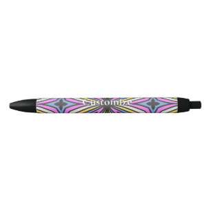 Stylo Noir Pétales de fleurs colorées Thunder_Cove