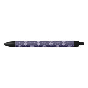 Stylo Noir Pétales de fleurs géométriques motif répétitif abs