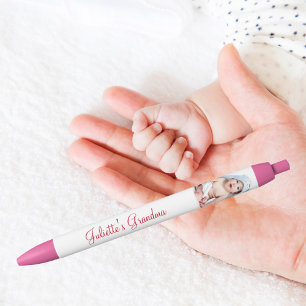 Stylo Noir Photo personnalisée du bébé de grand-mère