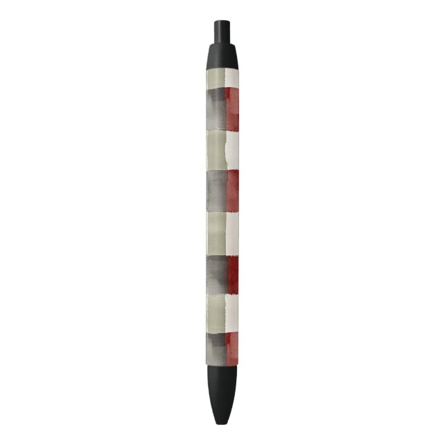 Stylo Noir Pine Vert ivoire Rouge rayures Noël (devant Vertical)