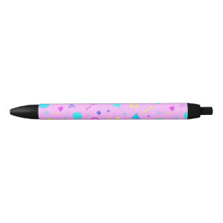 Stylo Noir Pink 80s Memphis Geometric Pattern