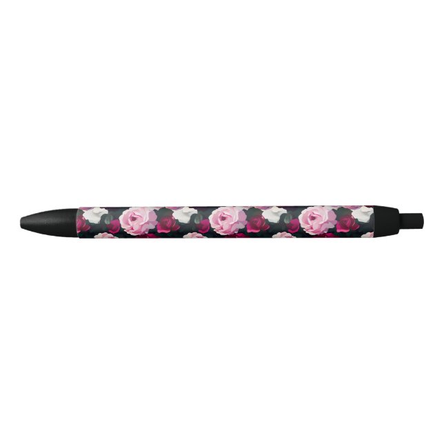Stylo Noir Pink and Red Painted Roses (Devant)