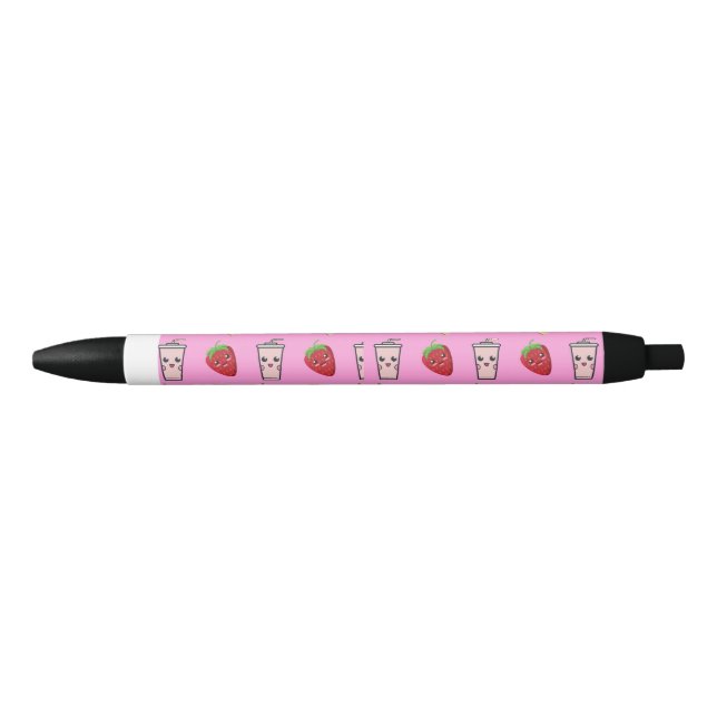 STYLO NOIR PINK KAWAII STRAWBERRY ET CHEESECAKE (Devant)